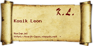 Kosik Leon névjegykártya